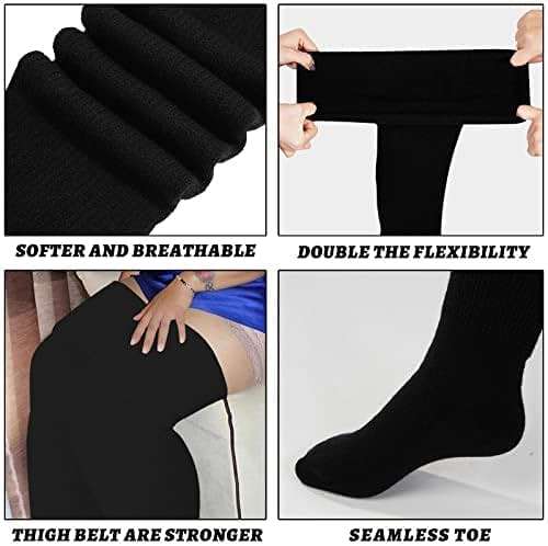 Moon Wood Plus Size Womens Thigh High Socks for Thick Thighs- Extra Long Thick Over the Knee Stockings- Leg Warmers Socks - Image 4