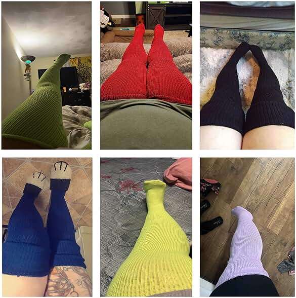 Moon Wood Plus Size Womens Thigh High Socks for Thick Thighs- Extra Long Thick Over the Knee Stockings- Leg Warmers Socks - Image 5