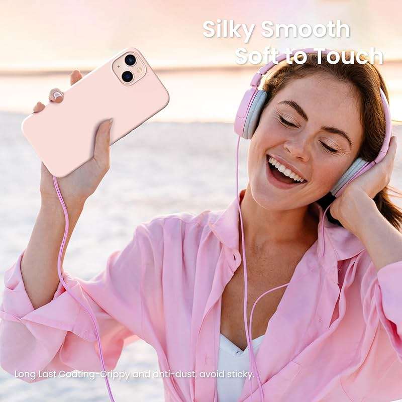 ORNARTO Compatible with iPhone 13 Case 6.1, Slim Liquid Silicone 3 Layers Full Covered Soft Gel Rubber Phone Case Protective Cover 6.1 Inch-Chalk Pink - Image 6