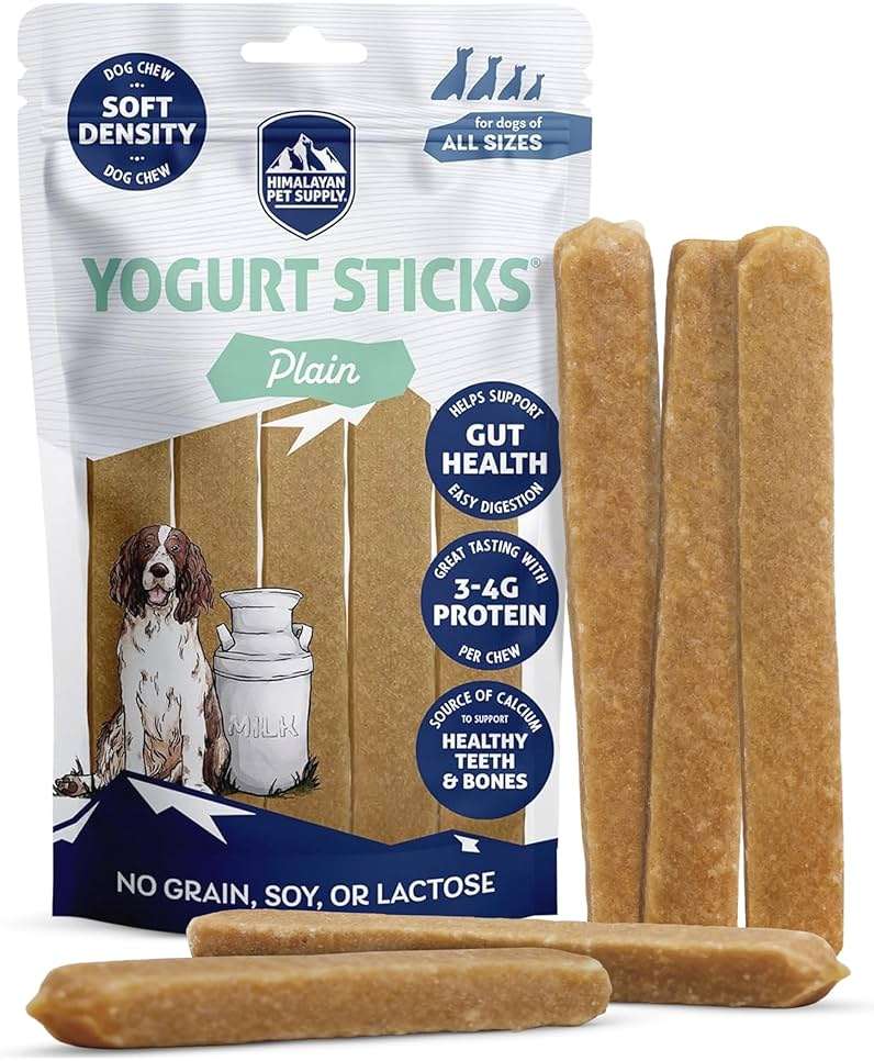 Himalayan Dog Chew Yogurt Sticks, Plain Flavored, Dog Treats With Prebiotics, Probiotics & Protein, Digestive Support, Lactose & Gluten Free, Natural Dog Treat for All Breeds, Made in America, 5 Count - Image 1