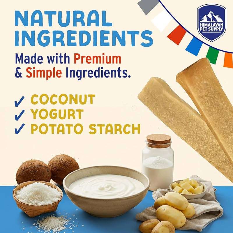 Himalayan Dog Chew Yogurt Sticks, Plain Flavored, Dog Treats With Prebiotics, Probiotics & Protein, Digestive Support, Lactose & Gluten Free, Natural Dog Treat for All Breeds, Made in America, 5 Count - Image 4