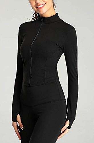 Lviefent Womens Lightweight Full Zip Running Track Jacket Workout Slim Fit Yoga Sportwear with Thumb Holes - Image 2
