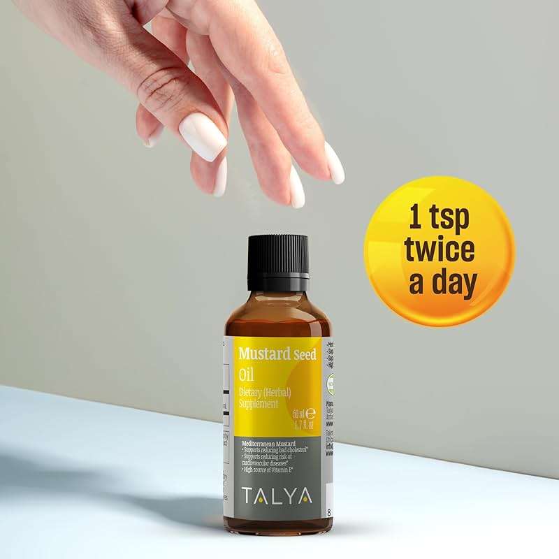 TALYA Herbal Pure Mustard Oil (Brassica nigra oleum) 100% Natural Pure Cold Pressed Oil 50ml (1.7 oz) glass bottle - Image 5
