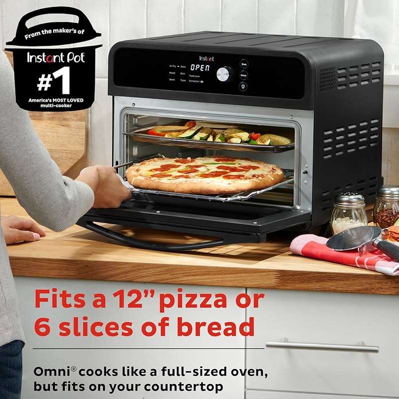 Instant Pot Omni 19QT/18L Toaster Oven Air Fryer, 7-in-1 Functions, Fits 12" Pizza, Crisps, Broils, Bakes, Roasts, Toasts, Warms, Convection, 100+ In-App Recipes, from the Makers of Instant Pot, Black - Image 3