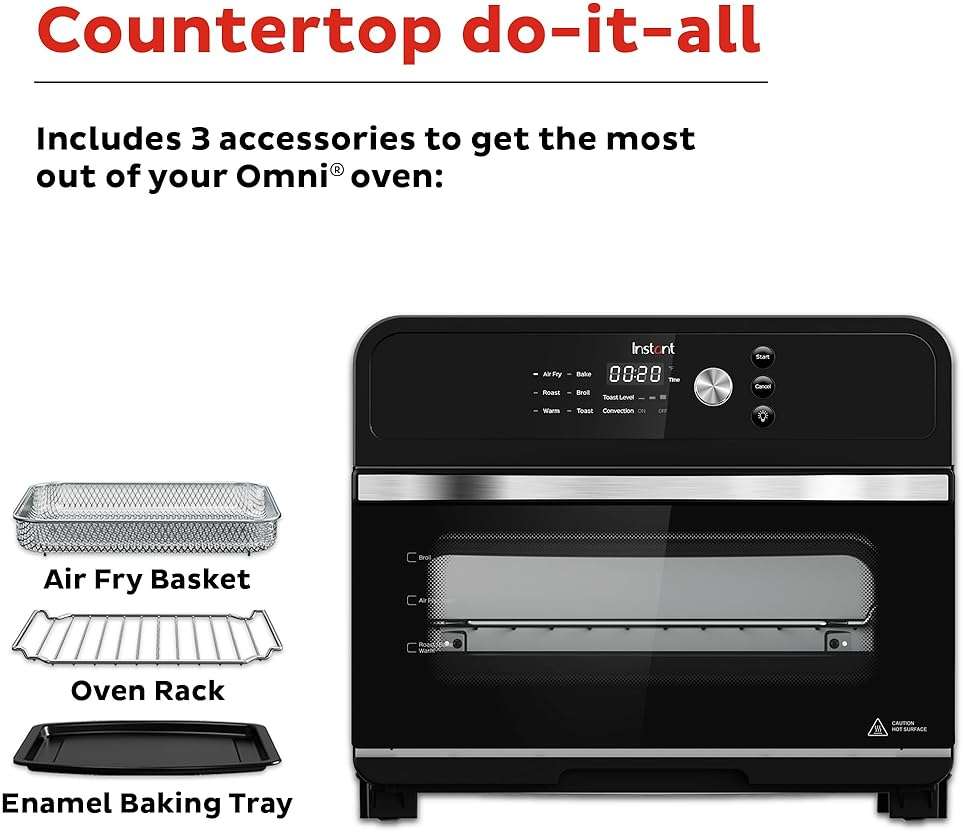 Instant Pot Omni 19QT/18L Toaster Oven Air Fryer, 7-in-1 Functions, Fits 12" Pizza, Crisps, Broils, Bakes, Roasts, Toasts, Warms, Convection, 100+ In-App Recipes, from the Makers of Instant Pot, Black - Image 7