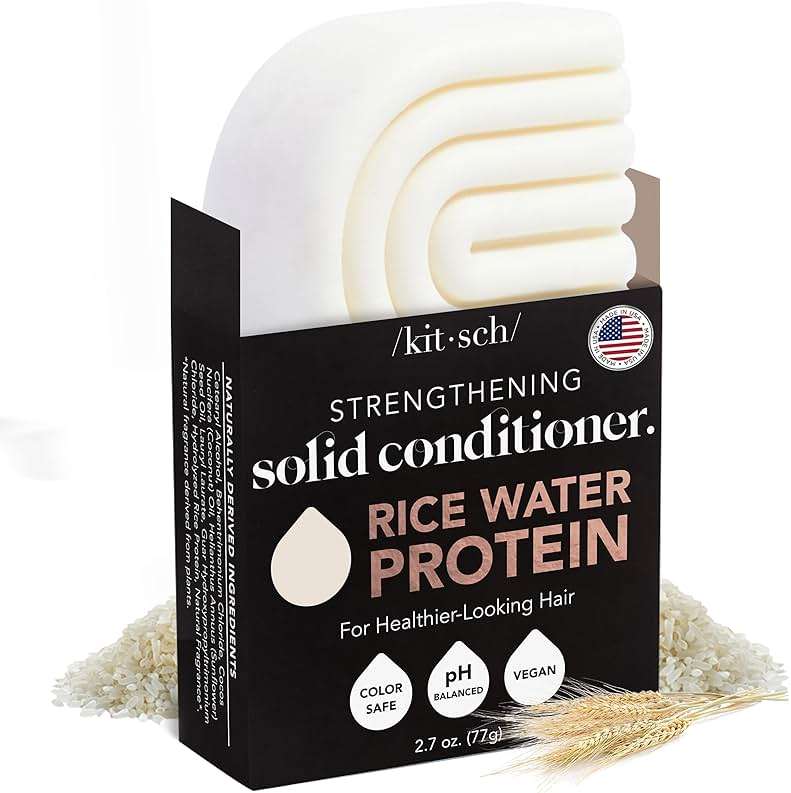 Kitsch Rice Water Conditioner Bar for Hair Growth – Rice Protein Hair Conditioner to Repair Damage, Prevent Split Ends & Boosts Shine – Paraben, Silicone & Sulfate-Free Hair Care - Made in USA, 2.7 oz - Image 1