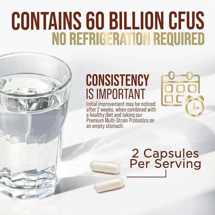 Premium Probiotics - 100 Billion CFU Per Serving - 10 Strains + Prebiotics - Best Women & Men's Gut Health Supplement, Supports Immune - Digestive Health & Occasional Constipation & Gas - 60 Capsules - Image 9