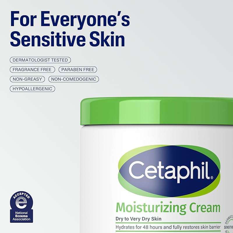 Cetaphil Face & Body Moisturizer, Hydrating Moisturizing Cream for Dry to Very Dry, Sensitive Skin, NEW 3 oz Pack of 3, Fragrance Free, Non-Comedogenic, Non-Greasy - Image 8