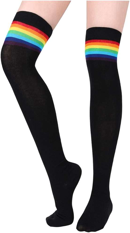 Benefeet Sox Womens Thigh High Socks Girls Novelty Cotton Over the Knee High Socks Funny Crazy Long Stockings Leg Warmers - Image 1