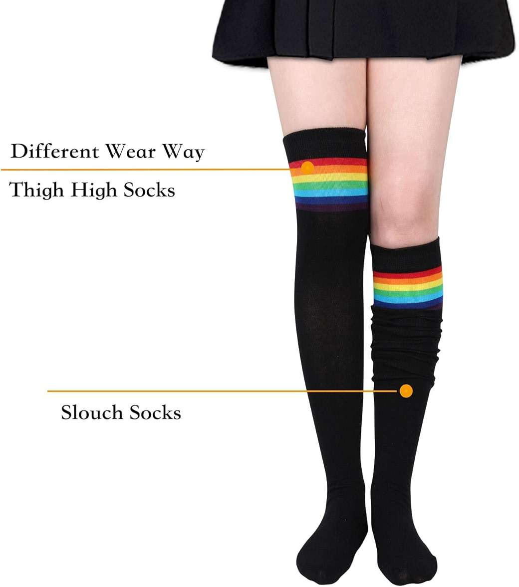 Benefeet Sox Womens Thigh High Socks Girls Novelty Cotton Over the Knee High Socks Funny Crazy Long Stockings Leg Warmers - Image 5