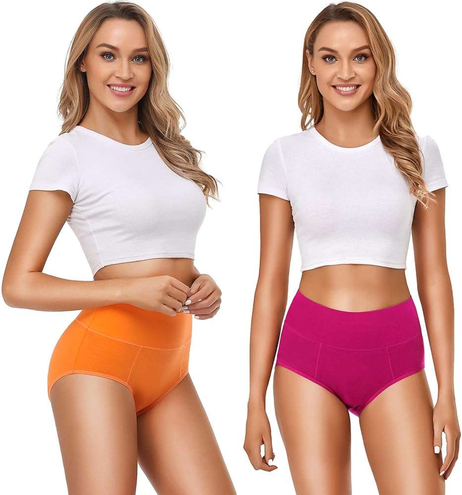 OLIKEME Cotton Underwear High Waisted Panties Full Coverage Underpants Soft Strech Ladies Briefs for Women Multi Pack - Image 5