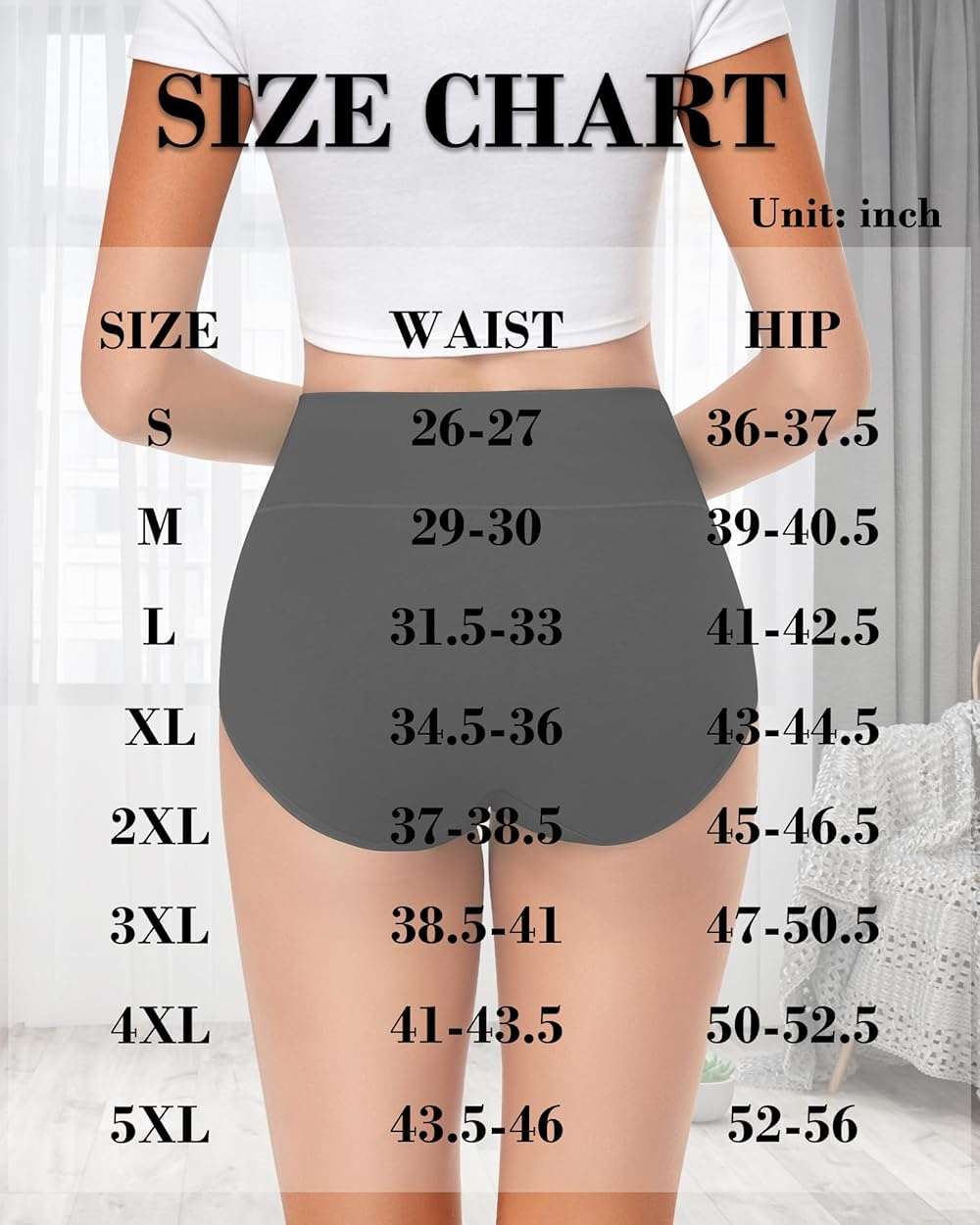 OLIKEME Cotton Underwear High Waisted Panties Full Coverage Underpants Soft Strech Ladies Briefs for Women Multi Pack - Image 6