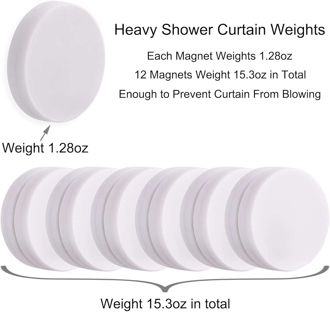 LEVOSHUA Magnetic Shower Curtain Weights, Rubber Covered Heavy Duty Weights, Prevent Curtain Liner from Blowing Around, Work for Drapery, Tablecloth, Flag, Outdoor Curtain 4 Pairs(Pack of 8) - Image 6