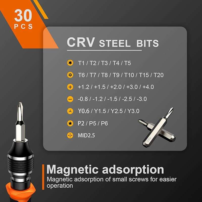 JOREST 40Pcs Small Precision Screwdriver Set with Torx Triwing Phillips, Mini Repair Tool Kit for Macbook, Computer, Laptop, PC, iPhone, PS5, Xbox, Switch, Glasses, Watch, Ring Doorbell, Electronics - Image 4