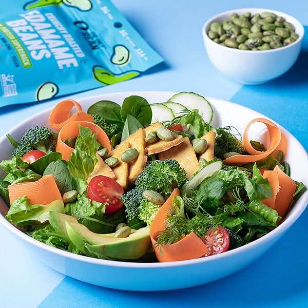 The Only Bean Crunchy Dry Roasted Edamame Snacks (Sea Salt), Healthy High Protein(11g) Keto Food, Low Carb Gluten Free Office Vegan Food 100 Calorie Snack Pack, 0.9oz 10 Pack - Image 4