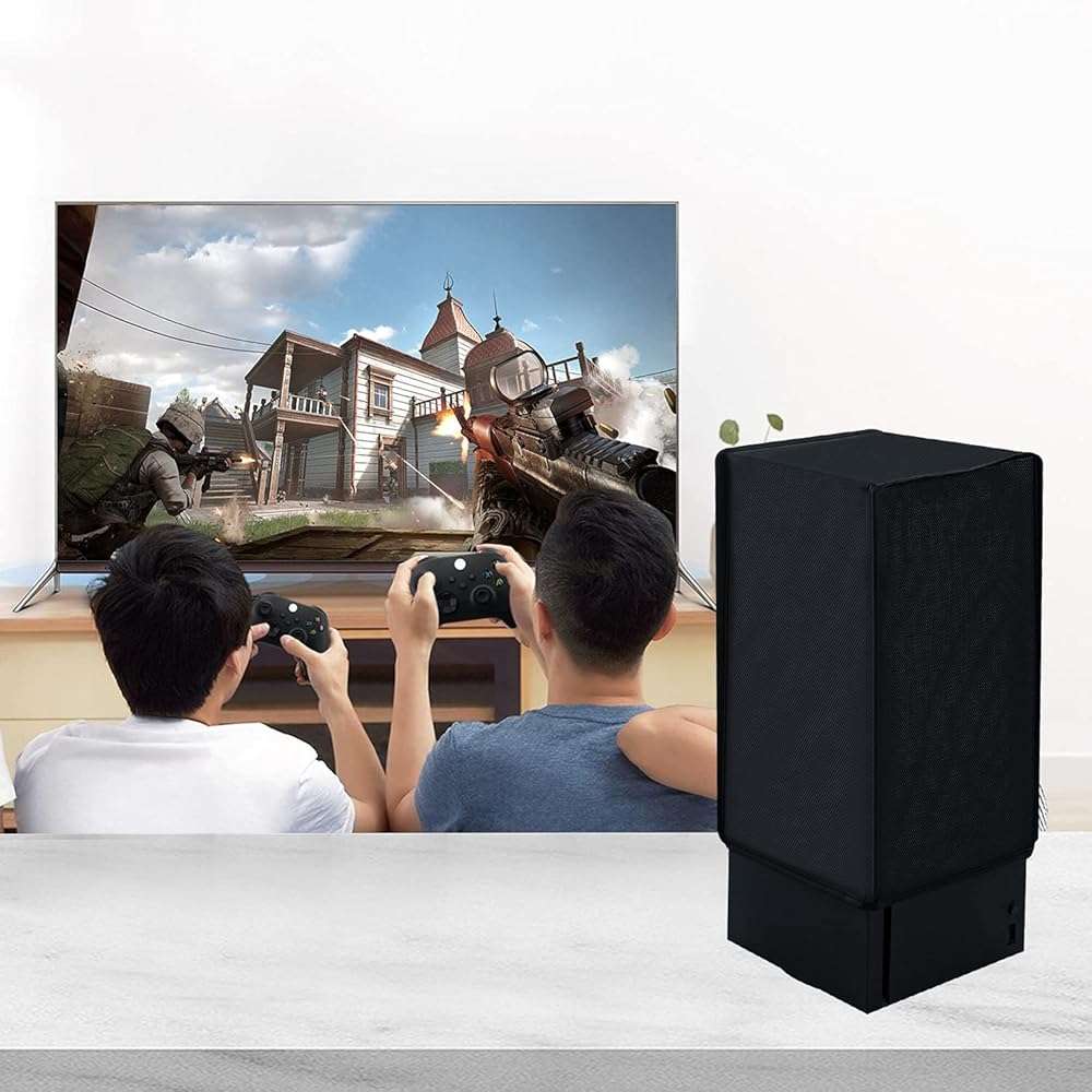 Mcbazel Dust Cover for Xbox Series X Console, Easy Access Cable Port, Anti-scratch Protective Case Cover Waterproof for Xbox Series X Console - Black - Image 2