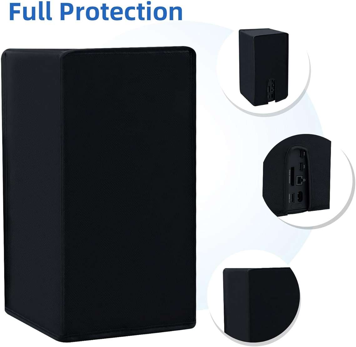 Mcbazel Dust Cover for Xbox Series X Console, Easy Access Cable Port, Anti-scratch Protective Case Cover Waterproof for Xbox Series X Console - Black - Image 5