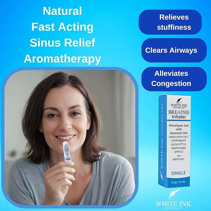 White Ink Breathe | Natural Essential Oil Inhaler Eucalyptus Peppermint | Congestion | Allergy | Focus | Aromatherapy Sinus Relief (1) - Image 2