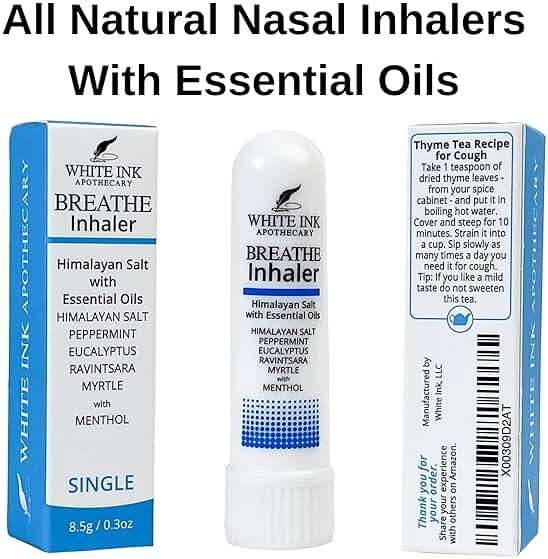 White Ink Breathe | Natural Essential Oil Inhaler Eucalyptus Peppermint | Congestion | Allergy | Focus | Aromatherapy Sinus Relief (1) - Image 4