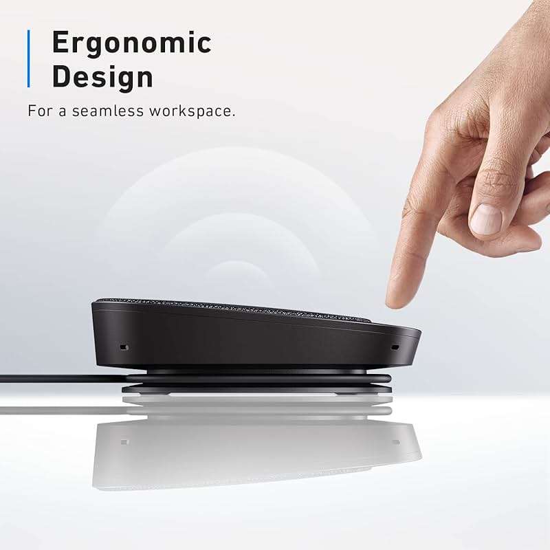 Anker PowerConf S330 USB Speakerphone, Conference Microphone for Home Office, Smart Voice Enhancement, Plug and Play, 360° Voice Coverage, Powerful Sound, Desktop PC Speaker, Online Meetings - Image 7