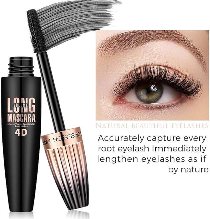 4D Silk Fiber Lash Mascara, Waterproof Long Lasting Mascara Black Volume and Length Natural, Exquisitely Full, Lengthening Thickening Softer Fuller Lashes Amplify Smudge-Proof Eyelash Mascaras,1 Pack - Image 7