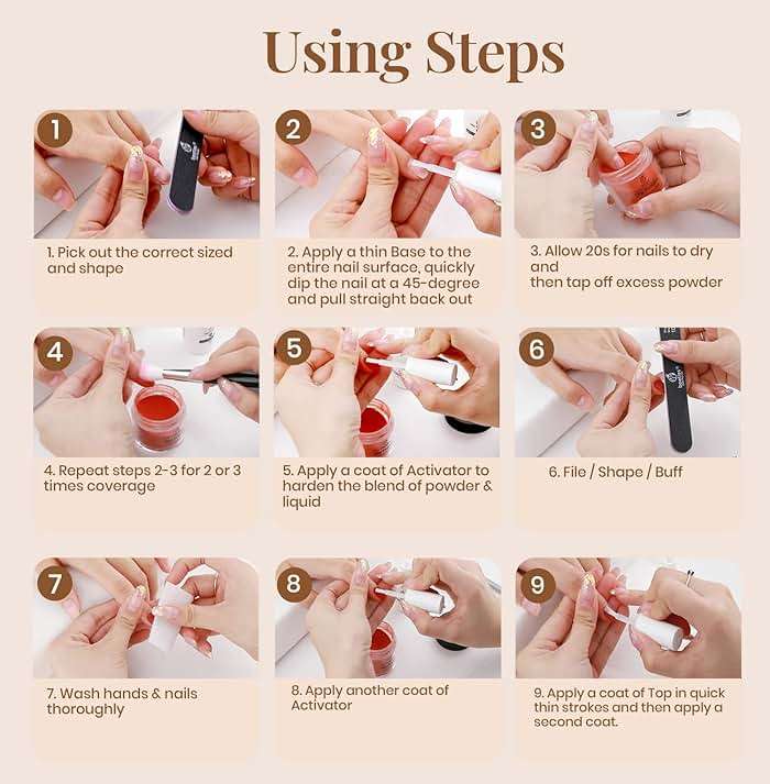 Beetles Dip Powder Liquid Set, 2 in 1 Dip Base & Top Coat with Activator, 2 Pcs 0.51 Fl Oz Each Dipping Liquid Kit for French Dip Nails, Summer Manicure Gift for Women - Image 6