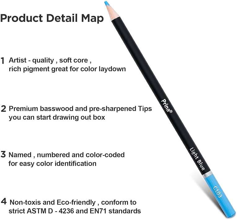 PRINA Art Supplies 120 Colors Colored Pencils Set for Adults Coloring Books with Sketchbook, Professional Vibrant Artists Coloring Pencils for Drawing Sketching Blending Shading, Soft Core Oil Based - Image 8
