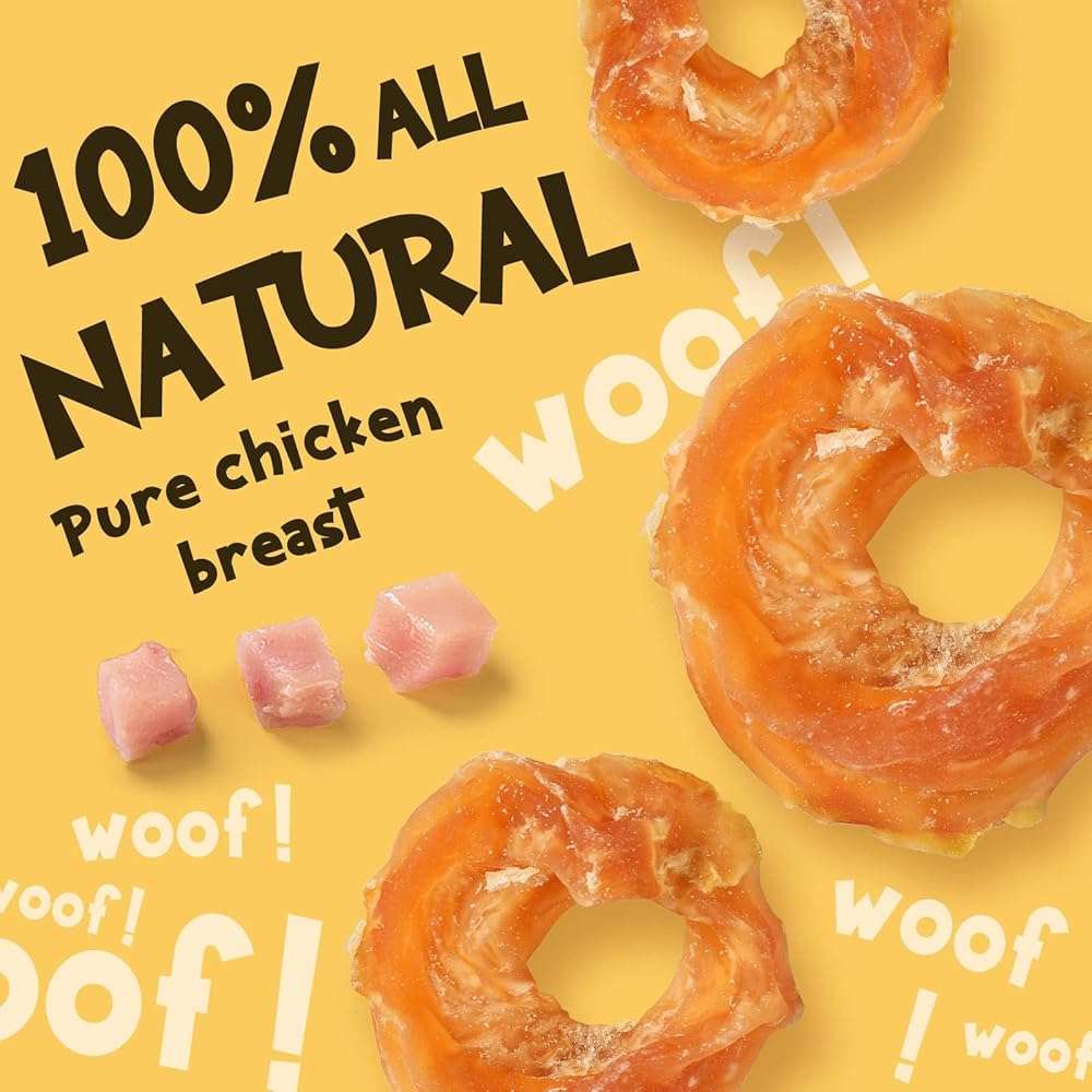 ASMPET Chicken Jerky Dog Treats, Chicken Rings, Training Treats for Dogs, Natural Dog Jerky Treats - Image 2