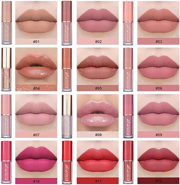 KIMIEYE 12Pcs Velvet Matte Liquid Lipstick Set, Waterproof Long Lasting Quick-drying Non-Stick Cup Nude Lip Stain Kit, Up to 24H Wear, Professional Lip Makeup Gift Kit for Women (SET A) - Image 5