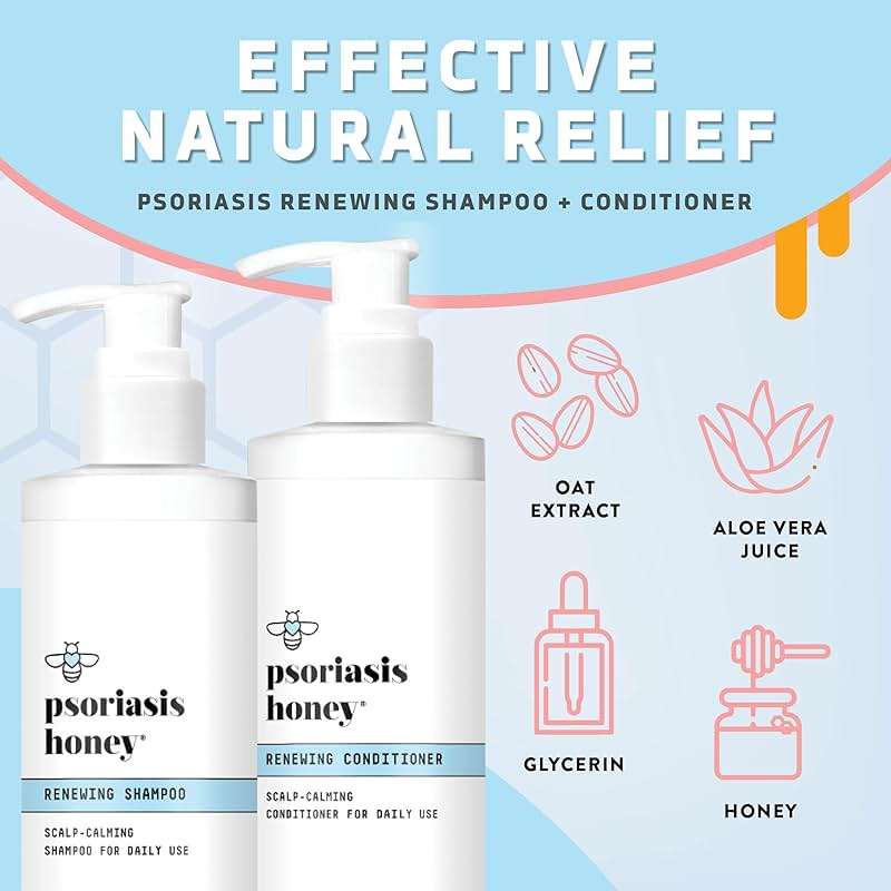 Psoriasis Honey Renewing Shampoo & Conditioner Set - Daily Treatment for Eczema, Dandruff, Dermatitis & More (8 Oz Each) - Image 2