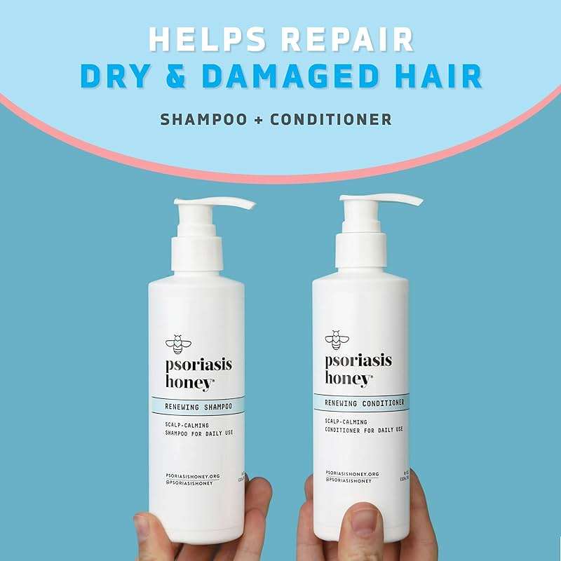 Psoriasis Honey Renewing Shampoo & Conditioner Set - Daily Treatment for Eczema, Dandruff, Dermatitis & More (8 Oz Each) - Image 5