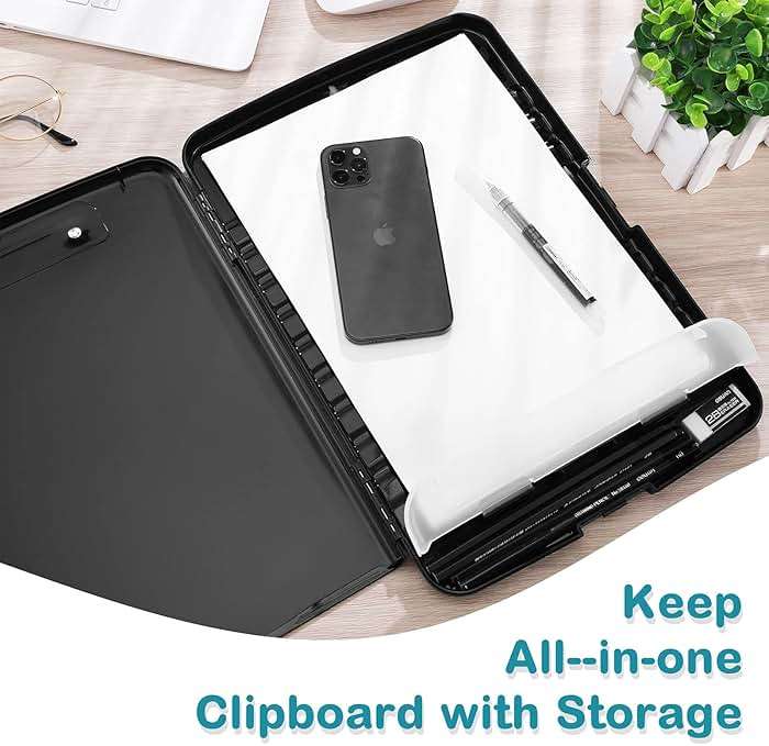 Epakh 4 Pcs Clipboard with Storage Plastic Nursing Clipboard with Pen Holder Folder Side Opening Storage with Low Profile Clip - Image 7