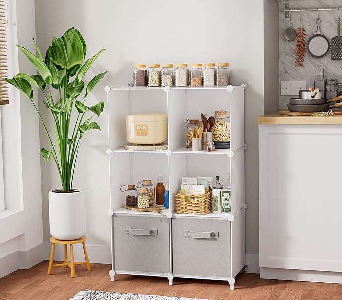 Stackable Closet Organizers and Storage 6 Cube Storage Organizer Closet Organizer for Bathroom Closet Storage for Wardrobe - Image 2