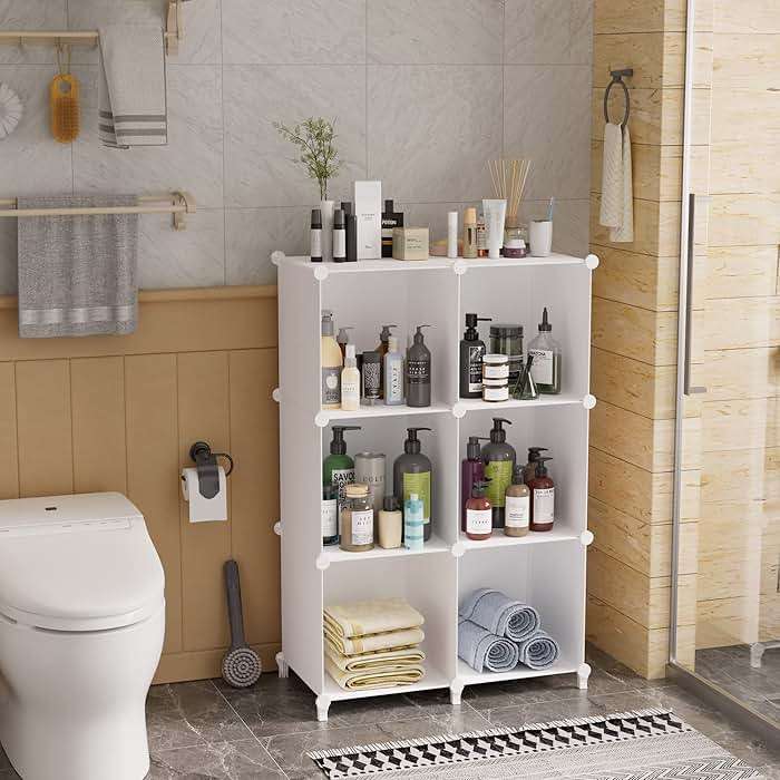Stackable Closet Organizers and Storage 6 Cube Storage Organizer Closet Organizer for Bathroom Closet Storage for Wardrobe - Image 4