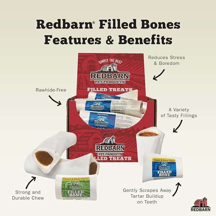 Redbarn Pet Products Large Filled Dog Bones, Cheese & Bacon Flavor - Long Lasting Stuffed Femur Chew Treat Made in USA - 4 Count - Packaging May Vary - Image 6