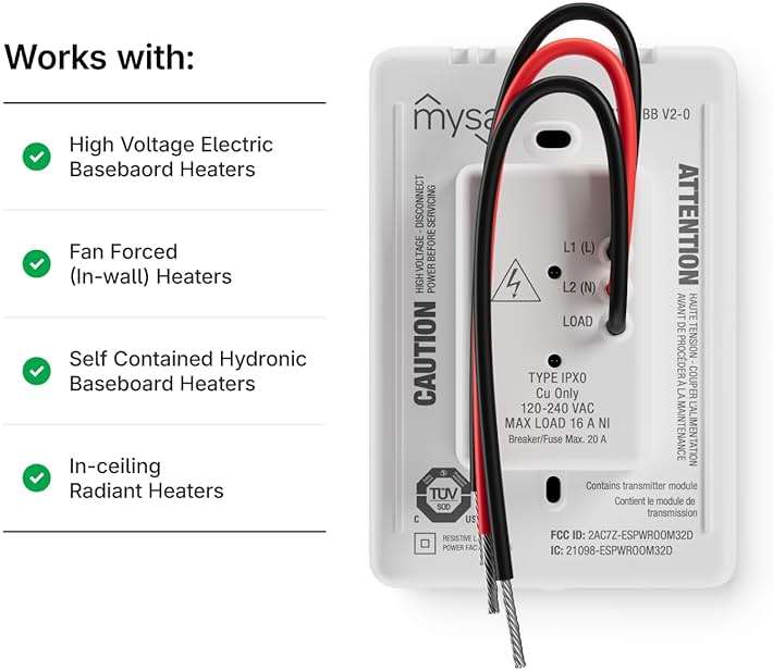 Mysa Smart Thermostat for Electric Baseboard Heaters 240V | Remote Control with 100% Free APP | Easy Install | HomeKit, Alexa, Google Home | Wi-Fi Programmable | Temp. & Humidity Alerts - Image 4