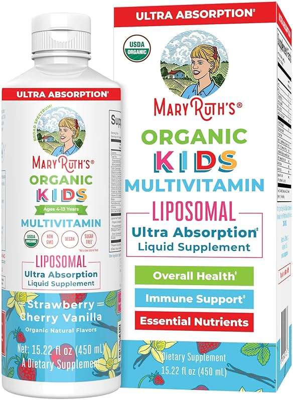 MaryRuth Organics Kids Multivitamin Liposomal | Vegan, Sugar-Free Vitamins for Kids | Ages 4+ | 2 Month Supply | 15.22 Fl Oz - Image 1