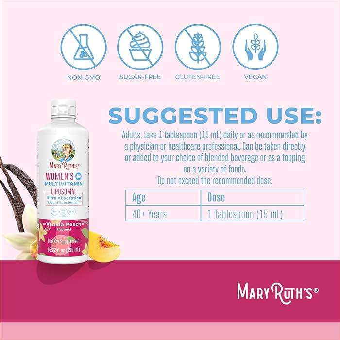 MARYRUTH'S Multivitamin Liposomal for Women 40+ | Womens Multivitamin Liposomal | Immune Support Supplement | Menopause Support| Methylated Multivitamin | Vegan | Sugar Free | Non-GMO | 15.22 Fl Oz - Image 3