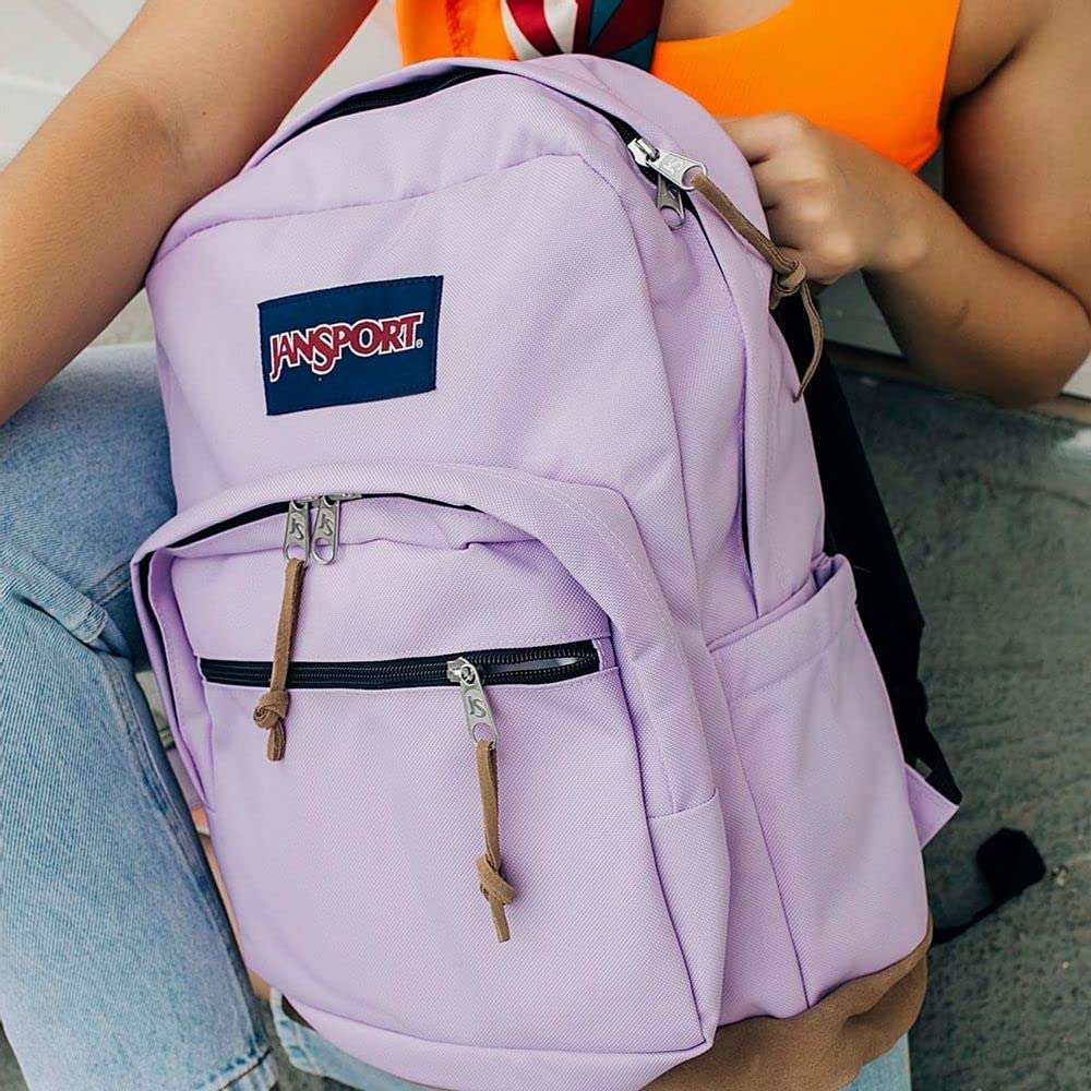 JanSport Right Pack Backpack - Durable Daypack with Padded 15" Laptop Sleeve, Spacious Main Compartment & Integrated Water Bottle Pocket - Pastel Lilac - Image 3