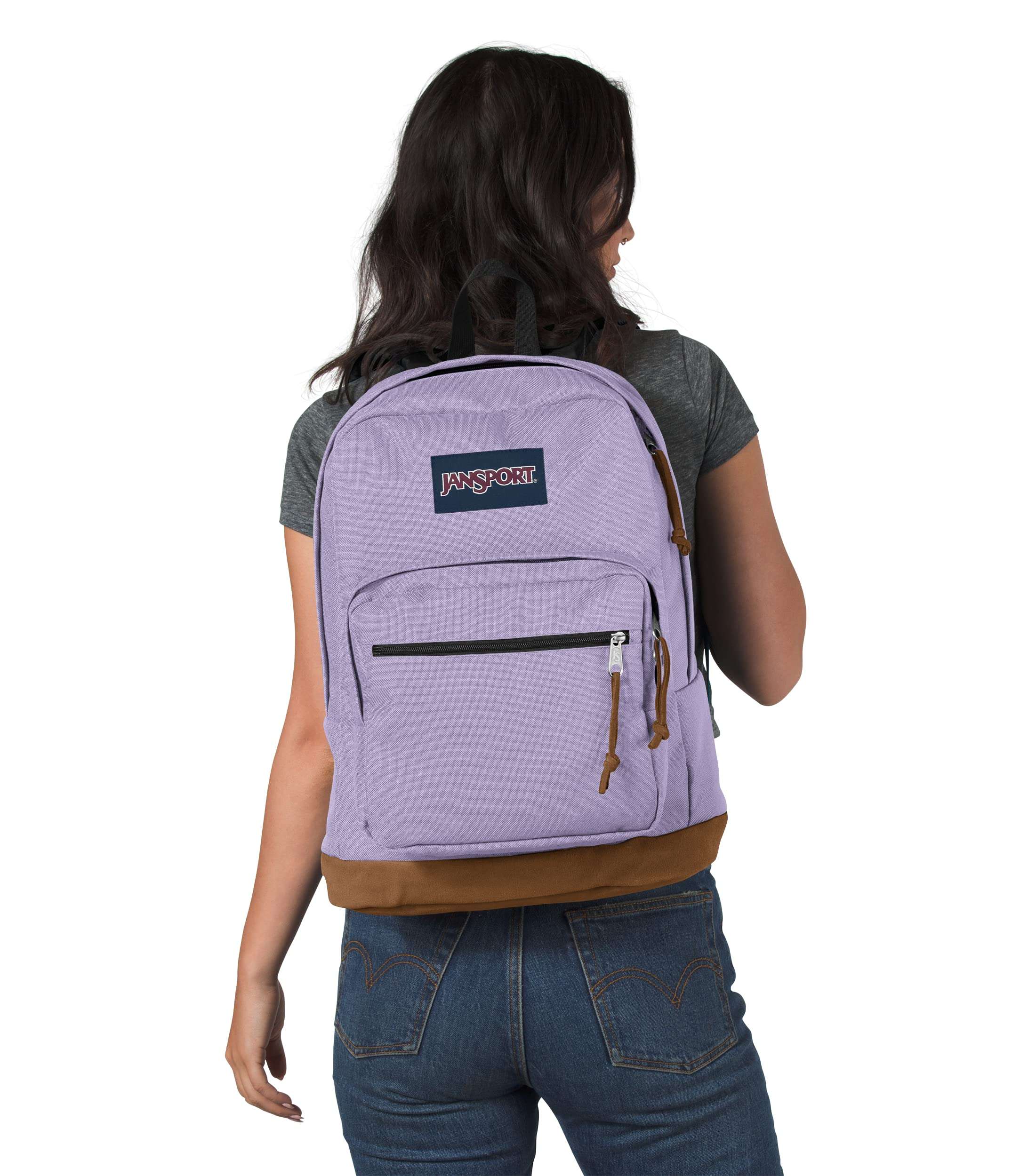 JanSport Right Pack Backpack - Durable Daypack with Padded 15" Laptop Sleeve, Spacious Main Compartment & Integrated Water Bottle Pocket - Pastel Lilac - Image 7