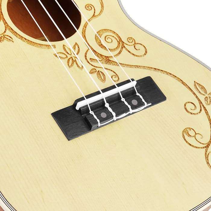 Hricane Concert Ukulele 23 Inch Spruce Flower Top Sapele Professional Ukuleles for Beginners with Bag, Digital Tuner, Strap, 4 Strings Set, Pick, Cleaning Cloth - Image 9