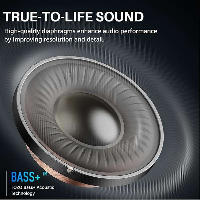 TOZO A1 Wireless Earbuds Bluetooth 5.3 Light Weight in Ear IPX5 Waterproof Headphones 2 Mic for AI Calls, Immersive Premium Sound Bass Headset with Charging Case, 32 Presets EQ Customization via App - Image 9