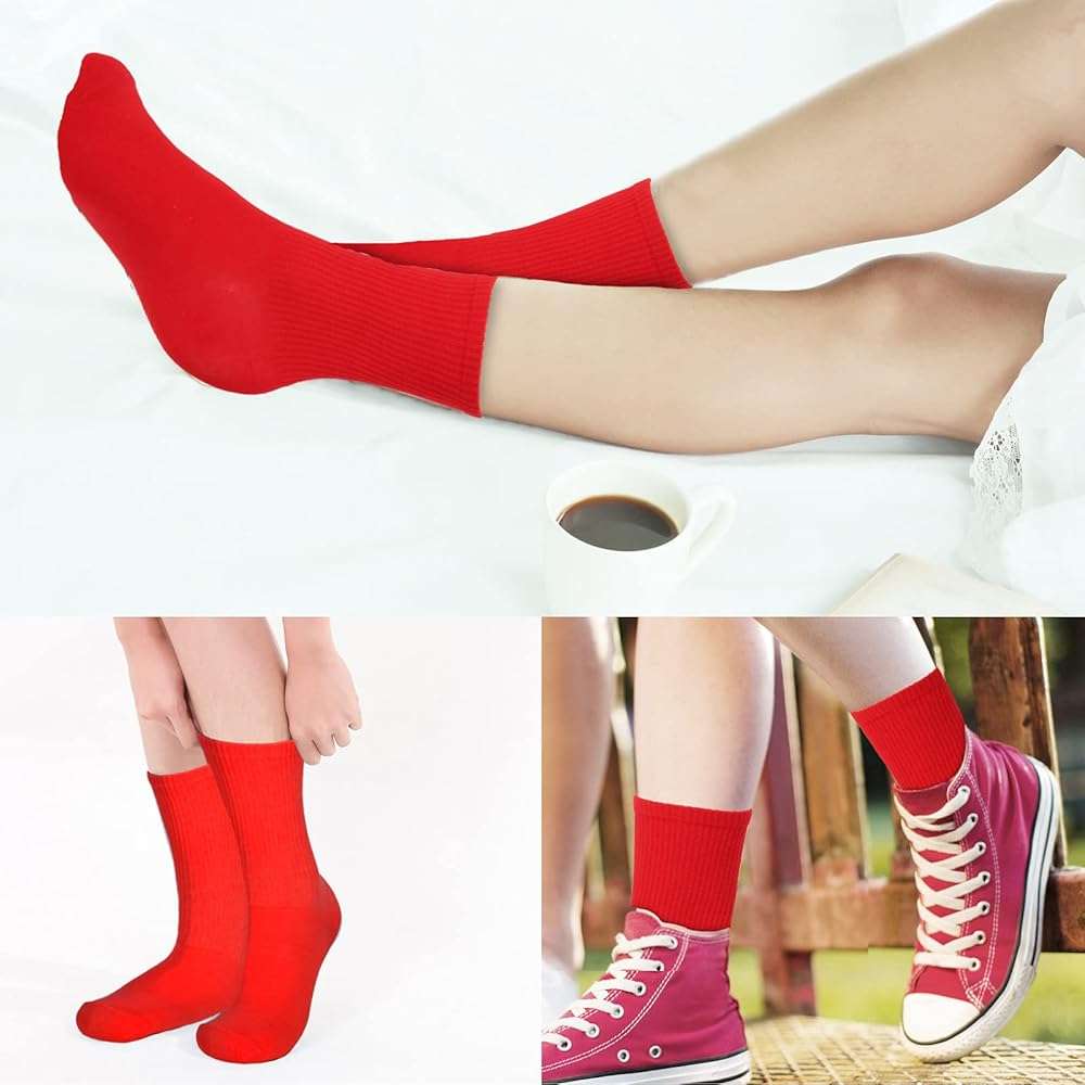 kimteny Women's Cotton-Rich Crew Socks, 20 Pairs Ribbed Casual Everyday Socks, Stretch Crew Length Sock Pack, Medium Thickness, Assorted Colors, Fits US Women's Shoe Size 6-9 - Image 7