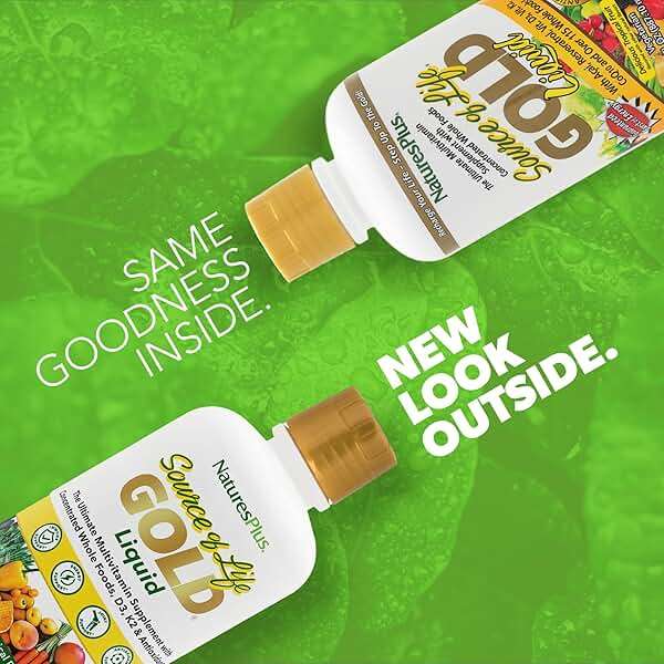 NaturesPlus Source of Life GOLD Multivitamin Liquid 30 oz - Supports Energy Production, Healthy Immune System & Well-Being - Includes Vitamins D3, B12, K2 & Over 120 Whole Food Nutrients - 30 Servings - Image 2