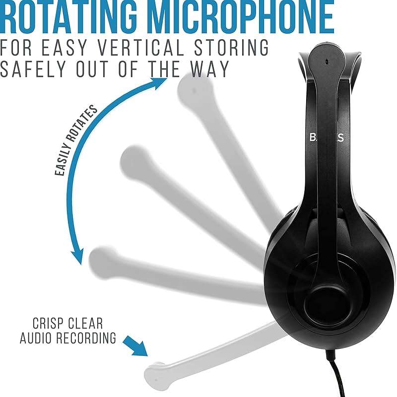 Barks Classroom Headphones with Microphone Bulk 10 Pack (Black, 3.5mm) | Durable Everyday Student Use, Headsets with Mic, Adjustable Fit All-Day Comfort, Clear Voice, Easy Clean, K-12 School Testing - Image 3