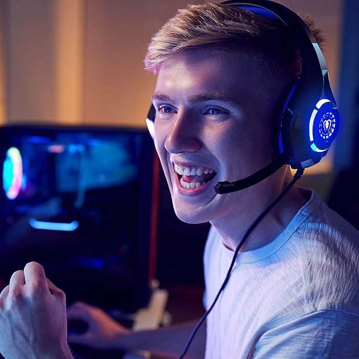 Tatybo Gaming Headset for PC, Ps5, Ps4, Switch, Mobile, Xbox Headset with Deep Bass Stereo Sound, Over Ear Gaming Headphones with Noise Canceling Mic, RGB, Ps5 Headset for Nintendo, Xbox - Image 2