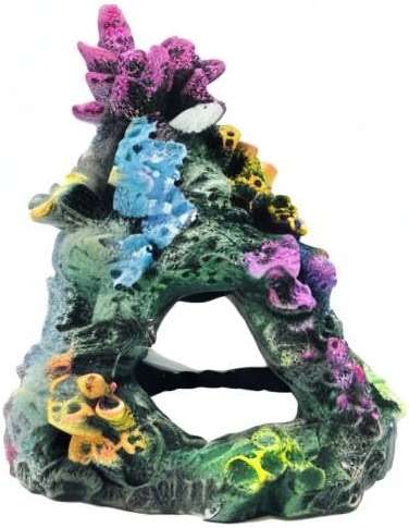GSD Aquarium Colorful Coral Reef Set Fish Tank Decoration Mountain Ornament for Aquarium Environments Decor Accessories, Coral Mountain x 1, Aquatic Plant x 4 - Image 9
