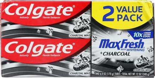 Colgate Max Fresh Toothpaste + Charcoal, Charcoal Mint (6 Ounce, Pack of 2) - Image 7