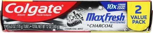 Colgate Max Fresh Toothpaste + Charcoal, Charcoal Mint (6 Ounce, Pack of 2) - Image 10