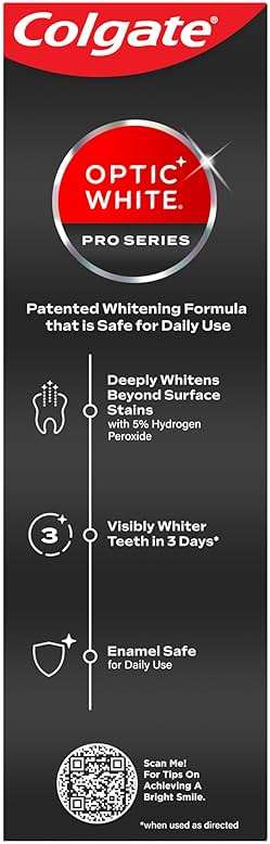 Colgate Optic White Pro Series Stain Prevention Hydrogen Peroxide Toothpaste, Teeth Whitening Toothpaste, Effectively Removes Tea, Coffee, and Wine Stains, Enamel-Safe for Daily Use, 3.0 oz - Image 2